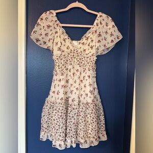 Altar'd State Cream Floral Mini Dress